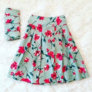 Express Pink and Blue Skater Skirt Set Casual Resort Wear